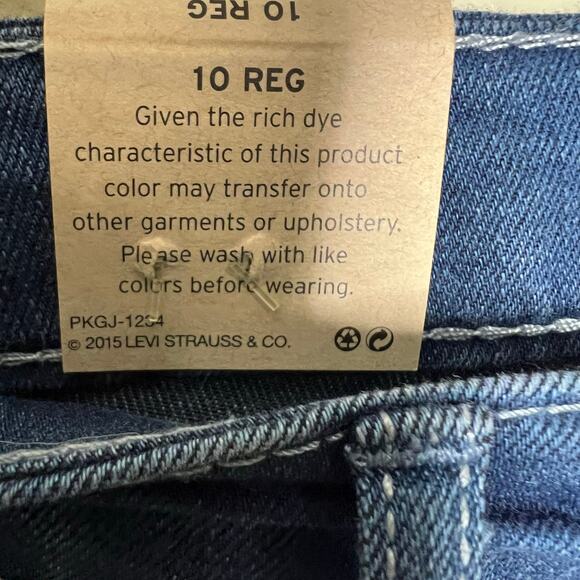 Levi's 711 Skinny Jeans 10 Girls Dark Wash Stretch Denim Adjustable Waist Ankle - Picture 7 of 8